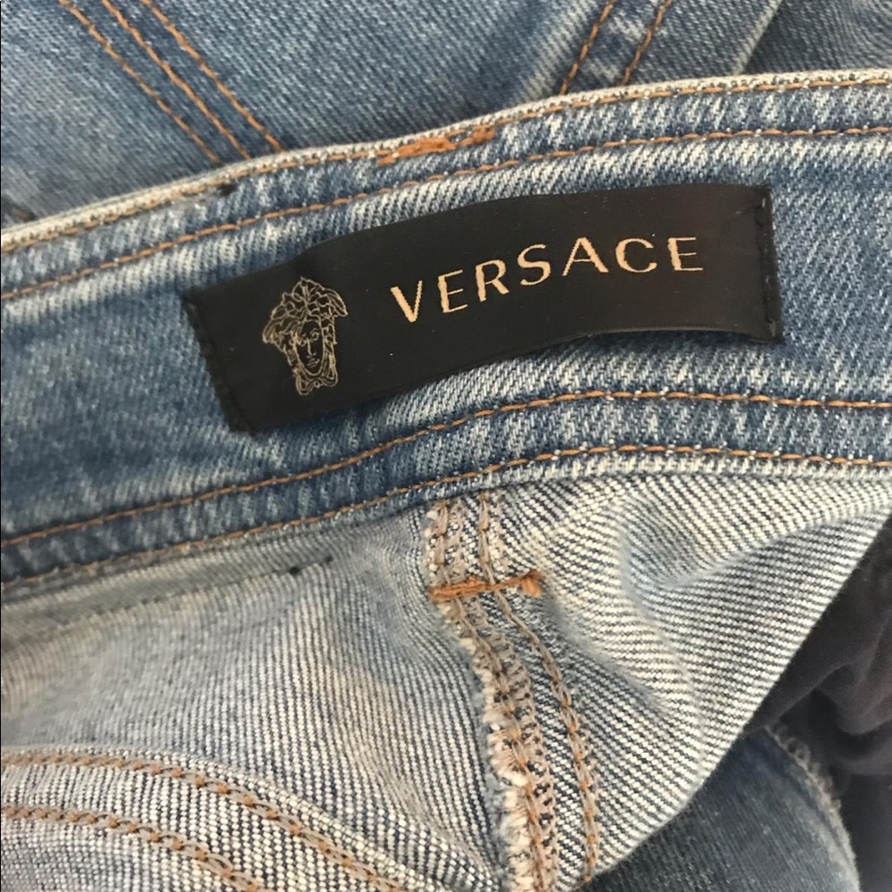 Versace high rise light blue slim fit jeans - Picture 13 of 14